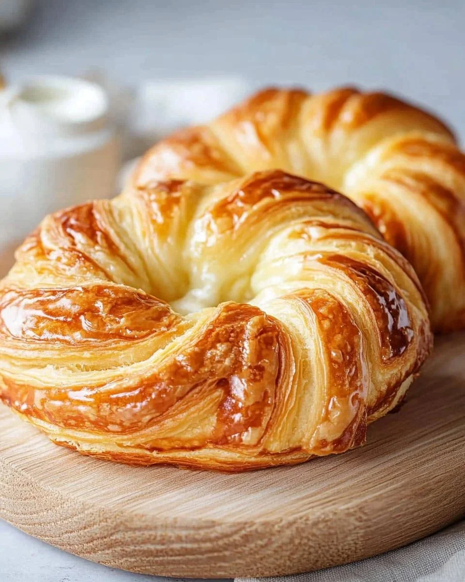 Freshly baked Cheese Danish in puff pastry, golden and flaky.