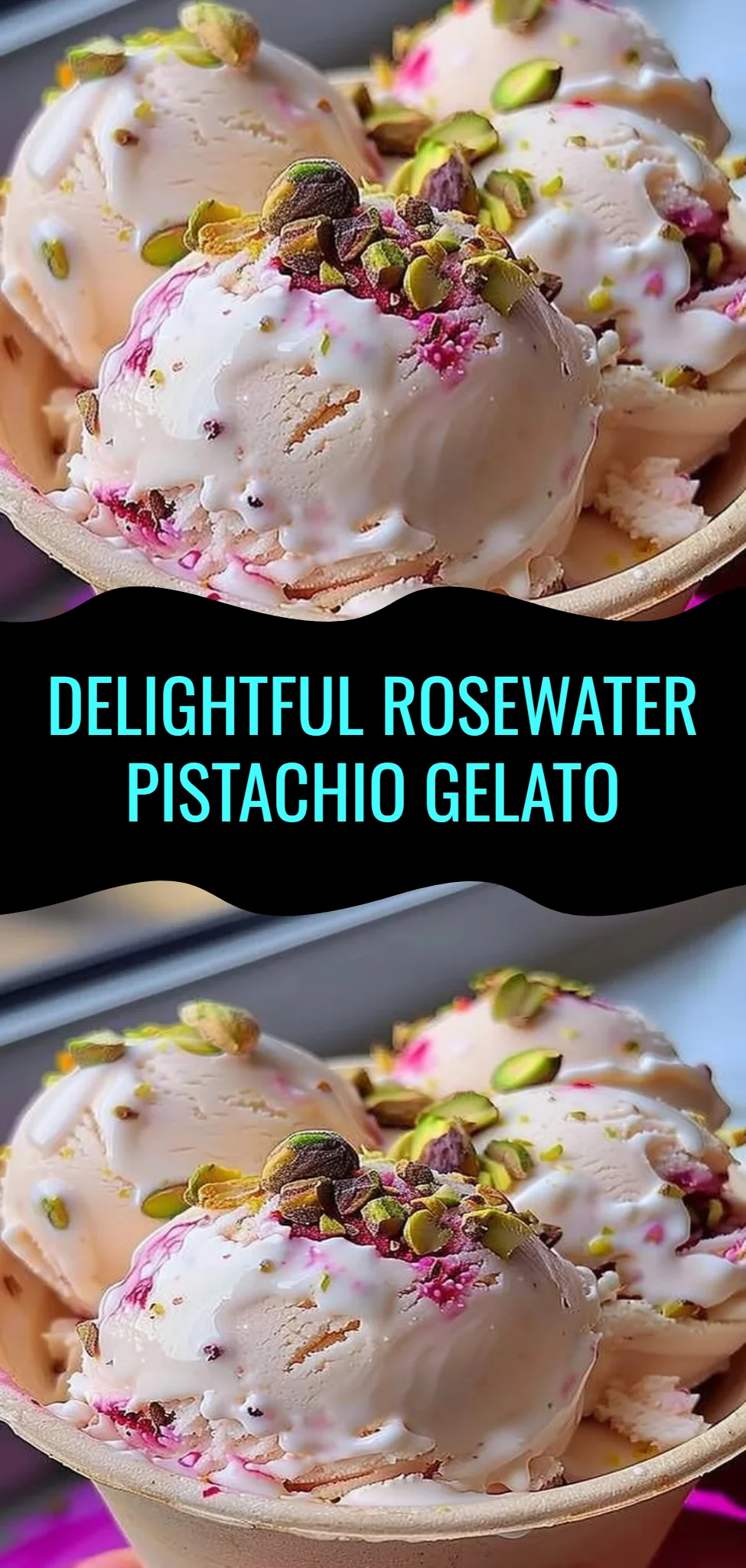 Delightful Rosewater Pistachio Gelato