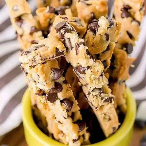 Chocolate chip dough twists fresh and ready to enjoy.