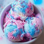 Fluffy Candy Cloud Ice Cream with colorful candy toppings