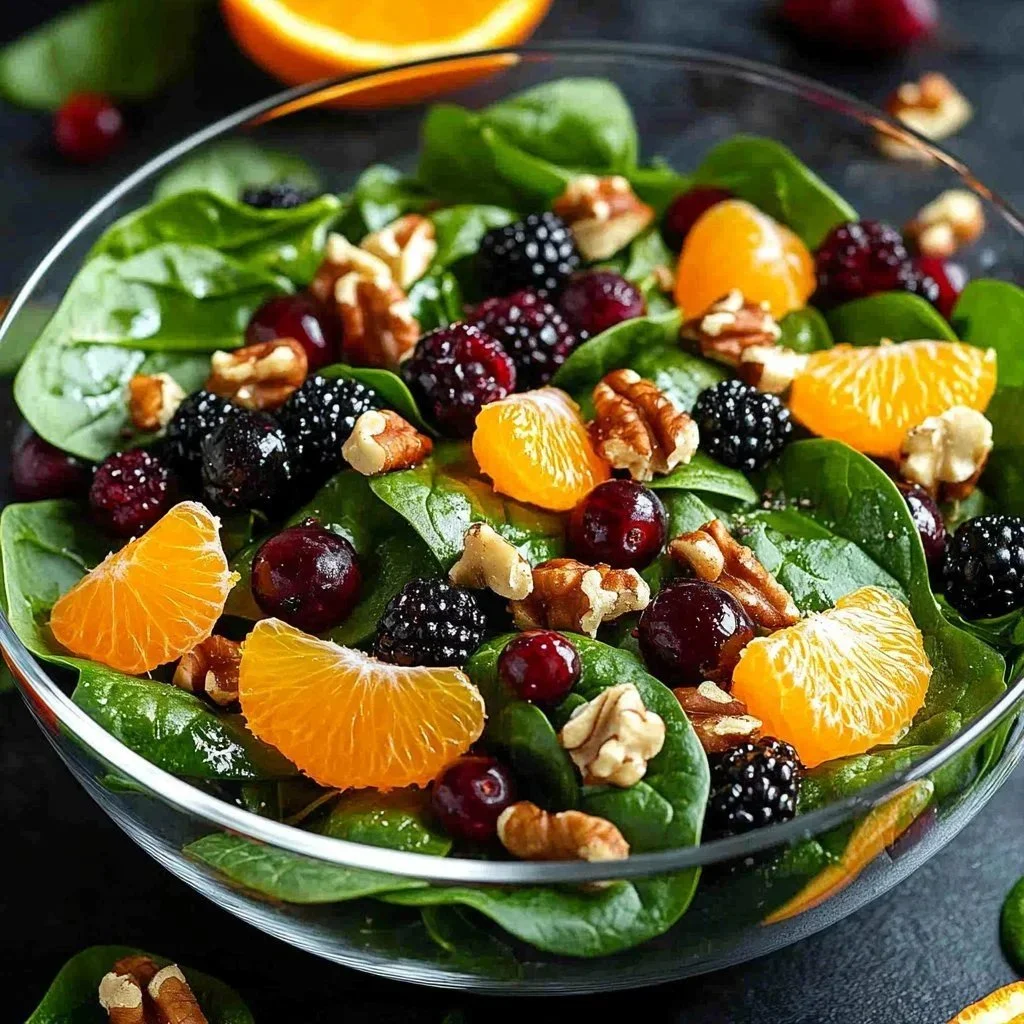Colorful holiday salad featuring fresh ingredients and seasonal toppings