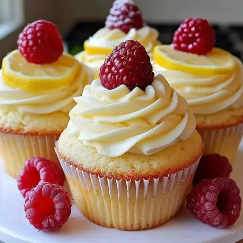 Delicious Lemon Raspberry Cupcakes with vibrant colors and frosting