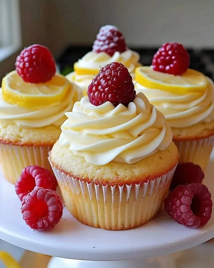 Delicious Lemon Raspberry Cupcakes with vibrant colors and frosting