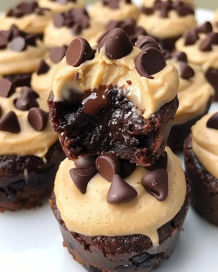 Mini chocolate chip brownie bites - rich, chewy, and perfect for sharing