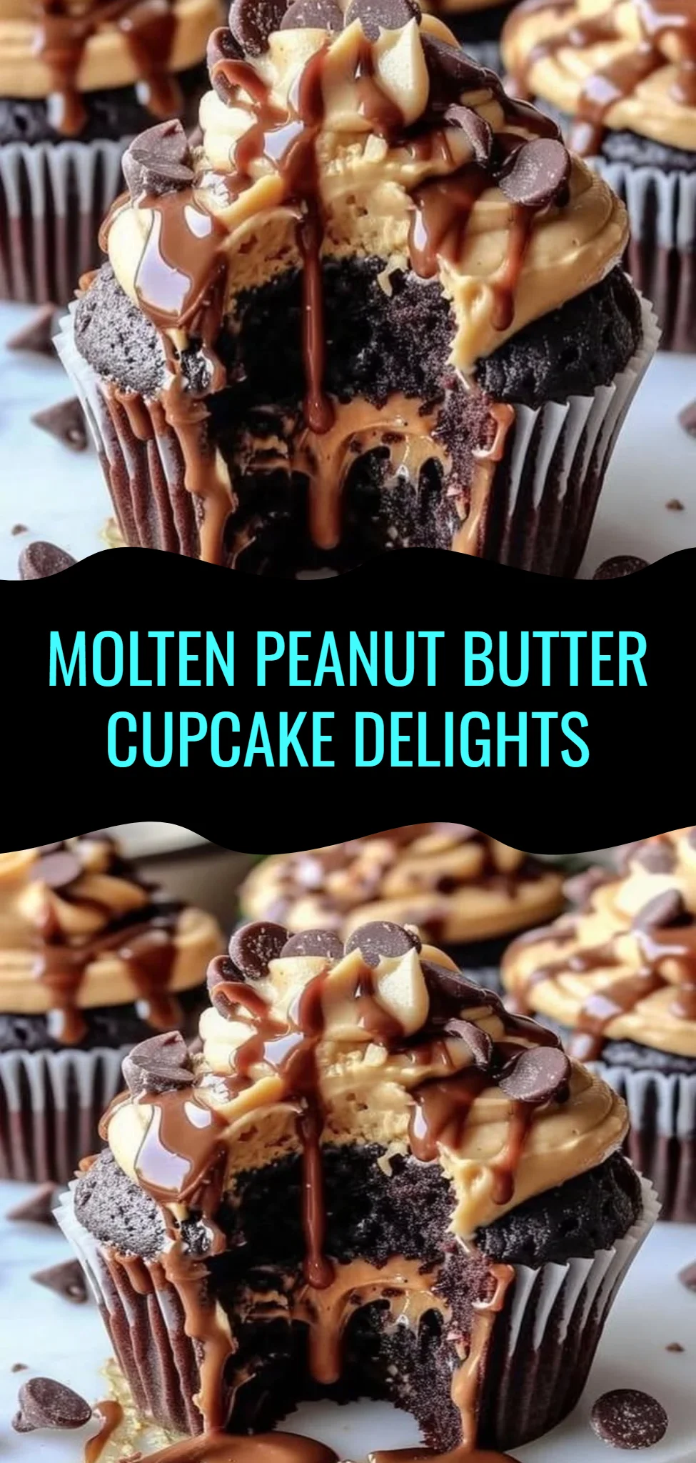 Molten Peanut Butter Cupcake Delights