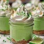 Delicious no-bake key lime cheesecake jars topped with lime zest.