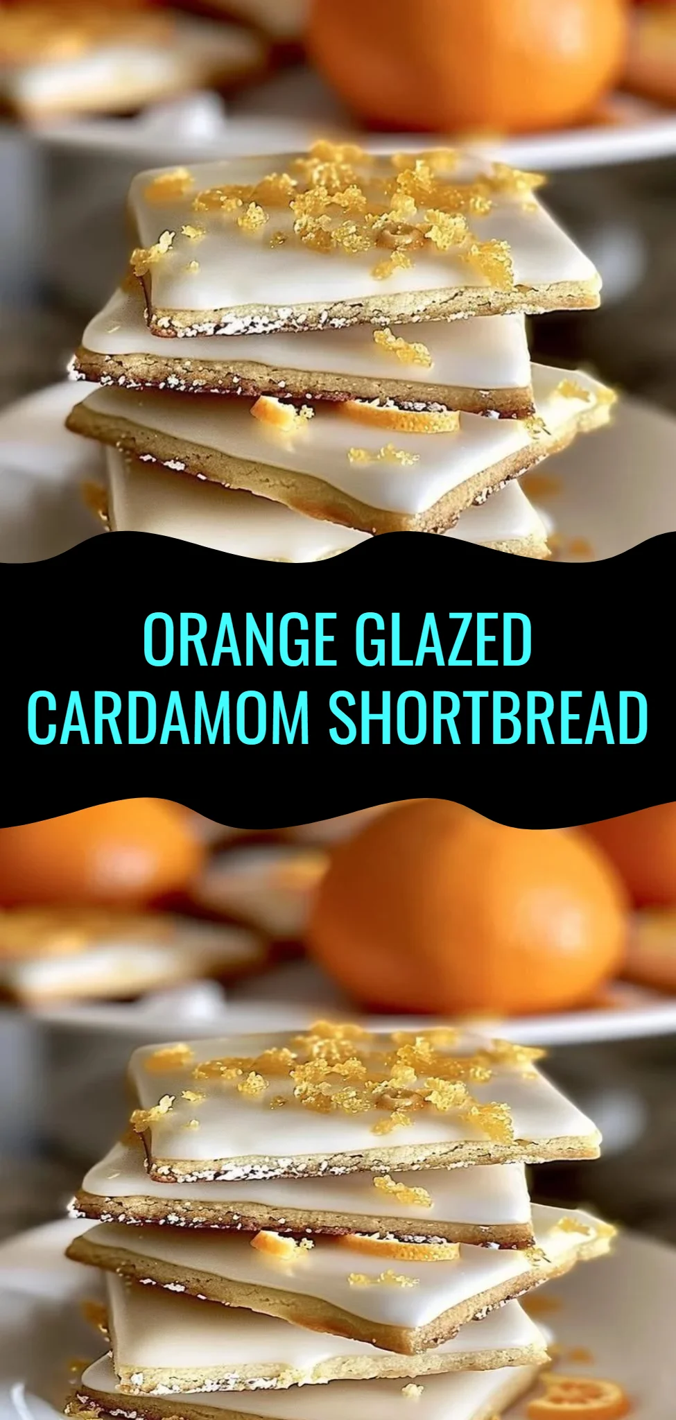 Orange Glazed Cardamom Shortbread