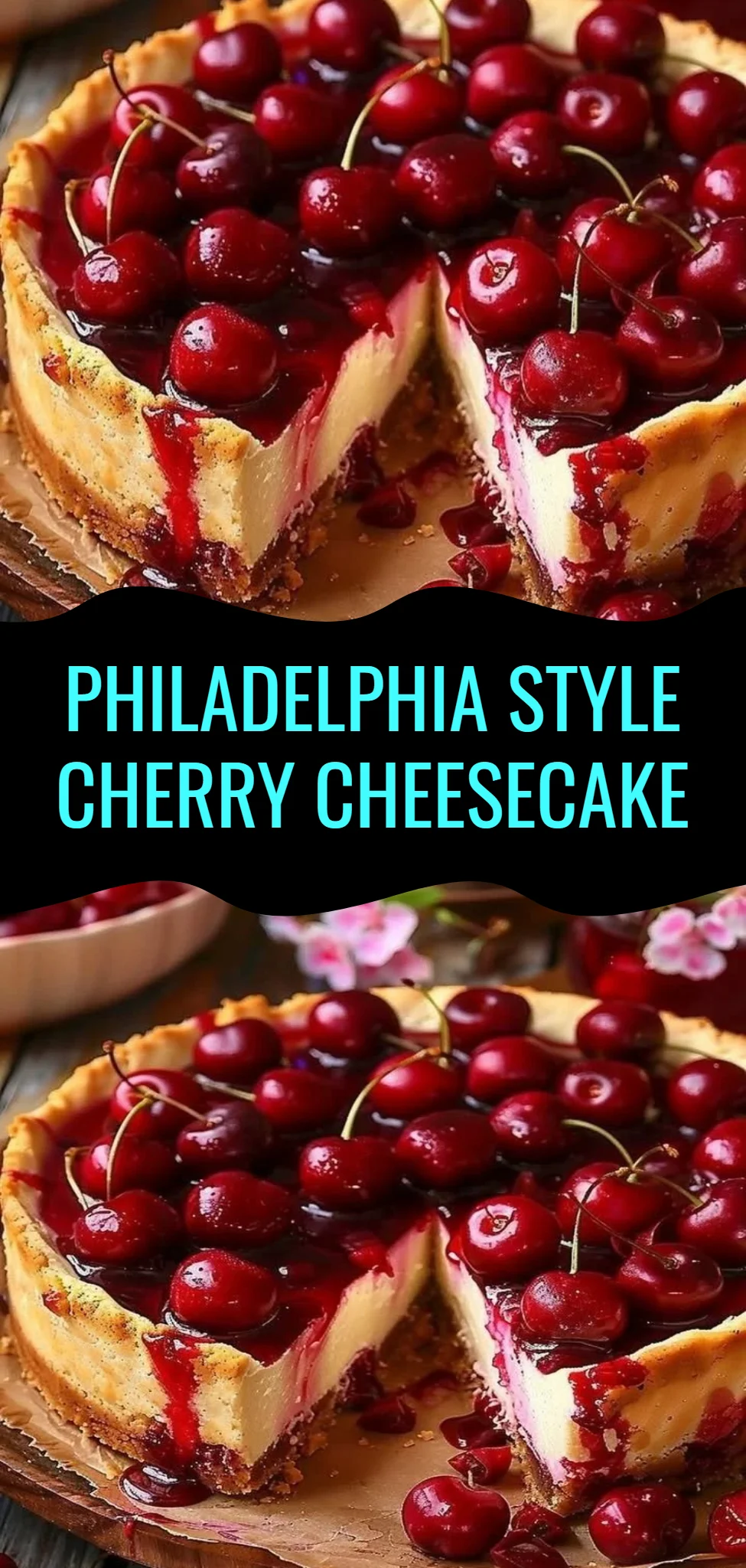 Philadelphia Style Cherry Cheesecake