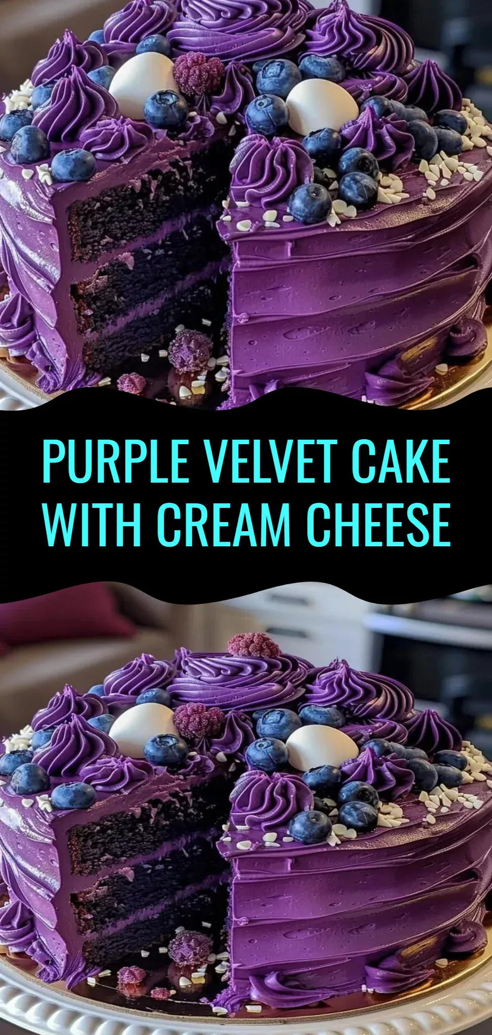 Purple Velvet Cake with Cream Cheese