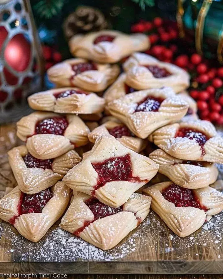 Delicious Raspberry Ribbon Bow Tie Cookies arranged on a plate, garnished with raspberries.