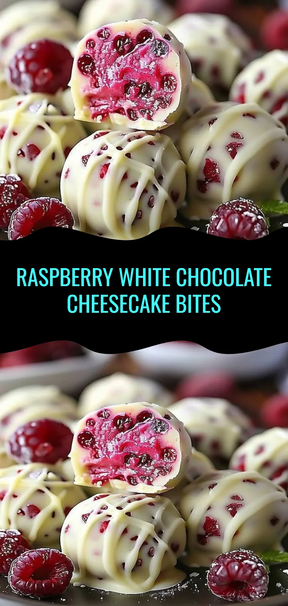 Raspberry White Chocolate Cheesecake Bites