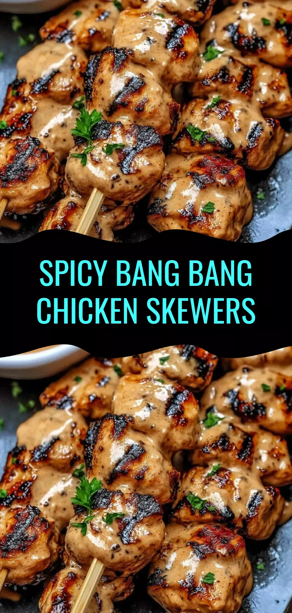 Spicy Bang Bang Chicken Skewers