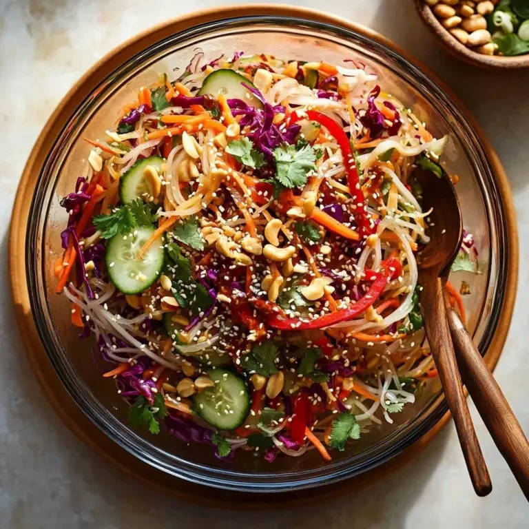 Delicious Spring Roll Salad with Ginger, featuring fresh vegetables and herbs