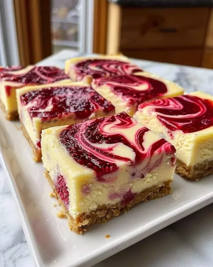 Delicious Valentine's Day no-bake cheesecake bars topped with heart-shaped sprinkles
