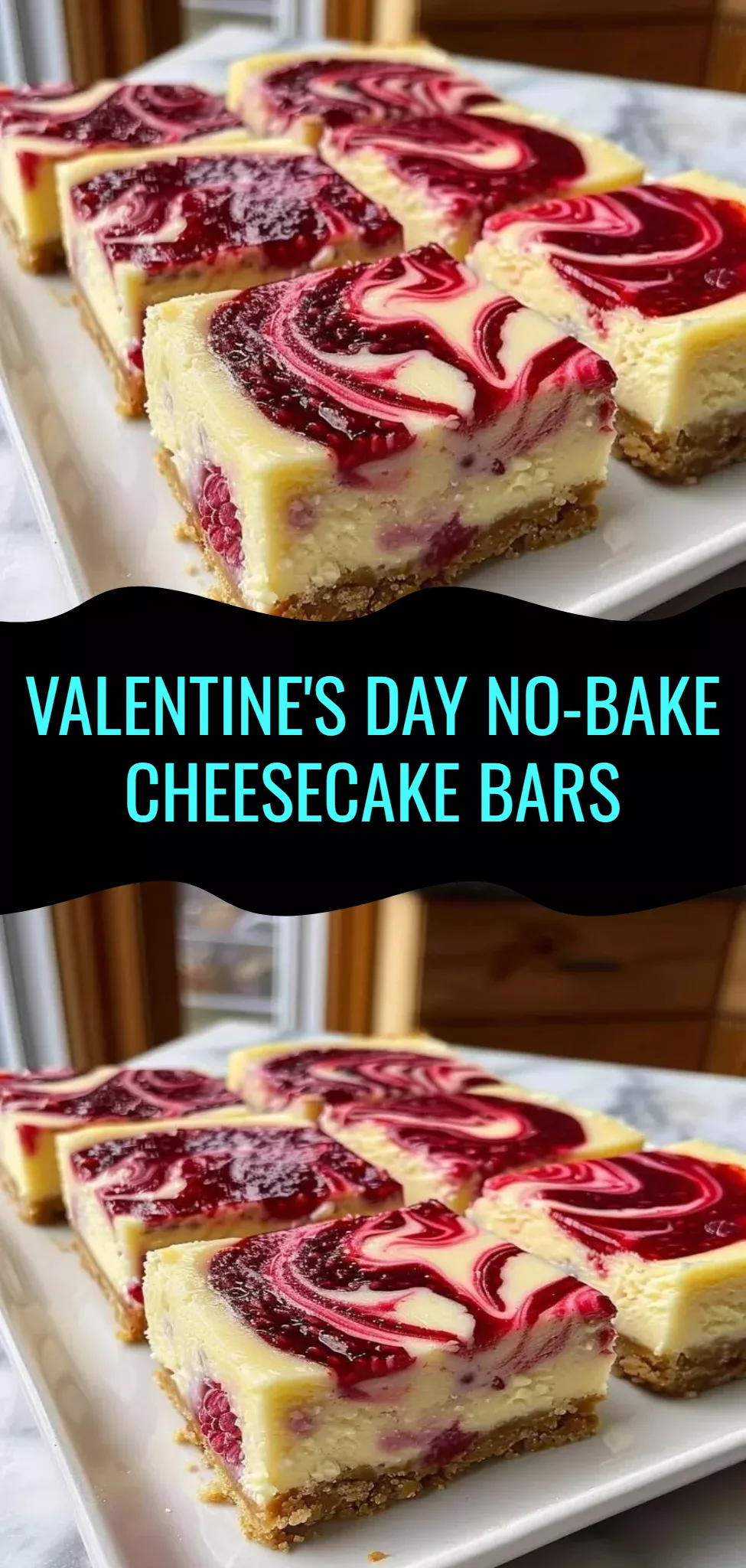Valentine's Day No-Bake Cheesecake Bars