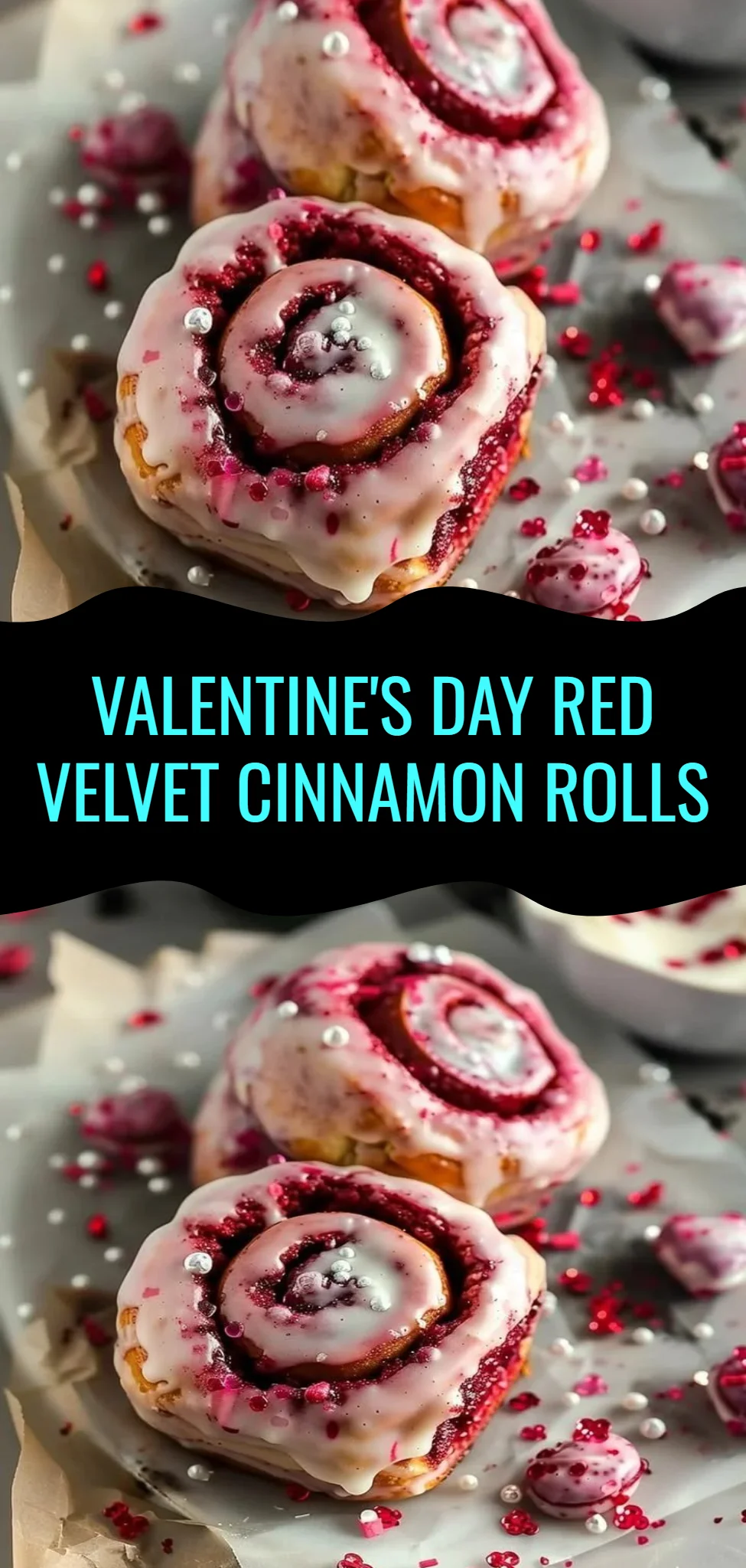 Valentine's Day Red Velvet Cinnamon Rolls